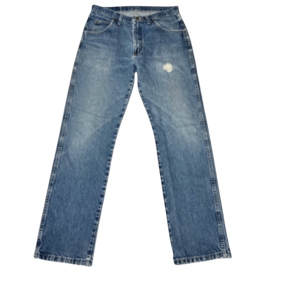 Vintage 90’s Wrangler Distressed High Rise Mom Blue Jeans Waist 31 - Picture 2 of 5